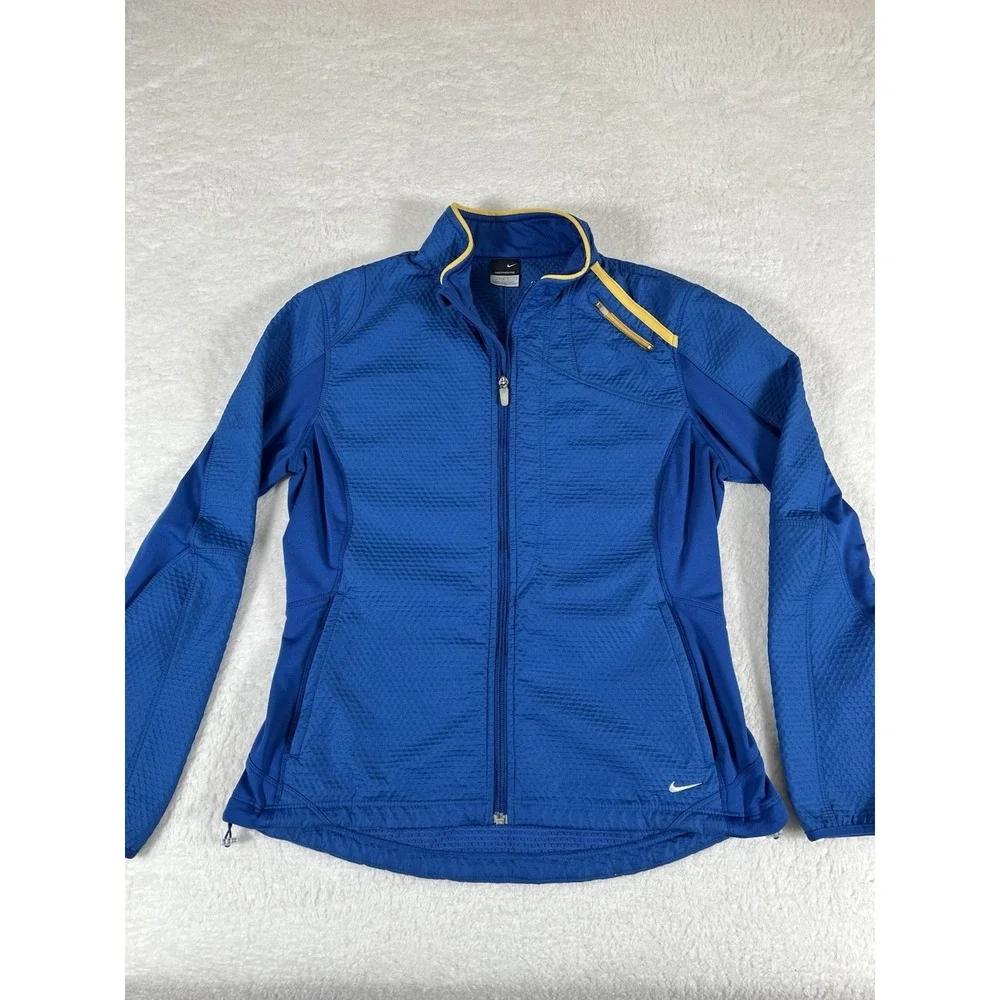 Nike Sphere Pro Royal Blue Full Zip Soft Shell Jacket Womens Sz Lg 12-14 Running